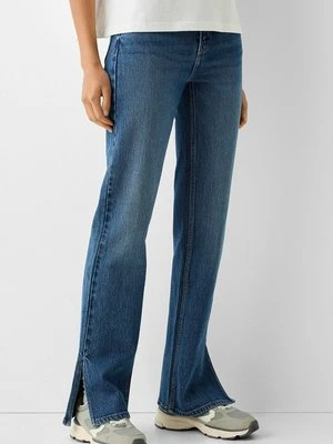 Jeansy Straight Leg Bershka jasnoniebieski