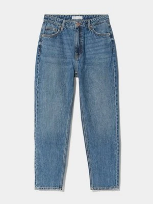 Jeansy Straight Leg Bershka granatowy