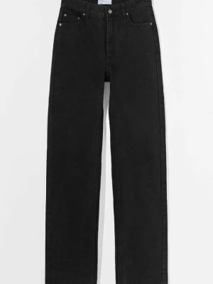Jeansy Straight Leg Bershka czarny