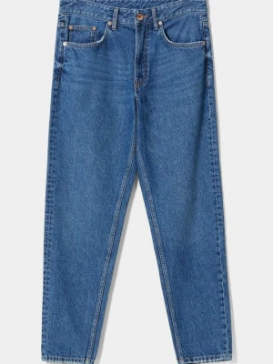 Jeansy Straight Leg Bershka granatowy