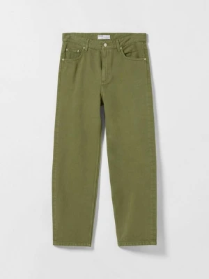 Jeansy Straight Leg Bershka khaki