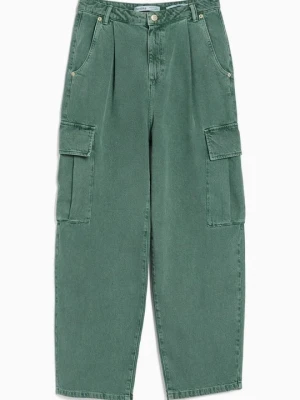 Jeansy Straight Leg Bershka khaki