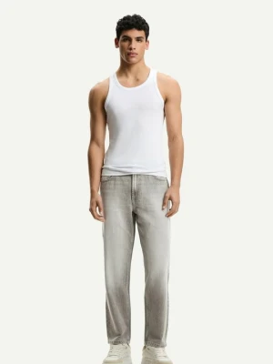 Jeansy Straight Leg Bershka szary