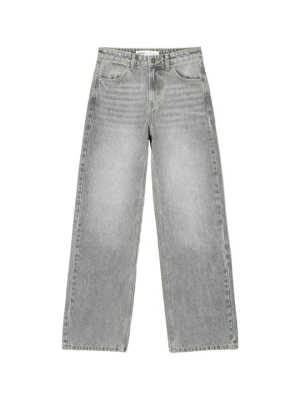 Jeansy Straight Leg Bershka szary