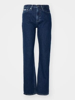 Jeansy Straight Leg Calvin Klein Jeans ciemnoniebieski