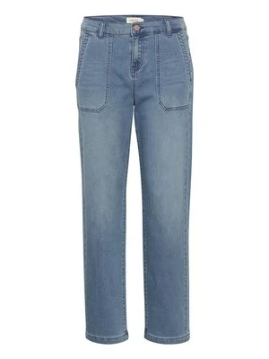 Jeansy Straight Leg Cream