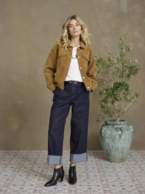 Jeansy Straight Leg Cream niebieski denim