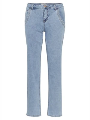 Jeansy Straight Leg Cream niebieski denim