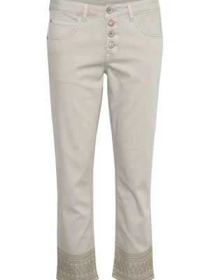 Jeansy Straight Leg Cream srebrny