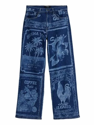 Jeansy Straight Leg Desigual niebieski