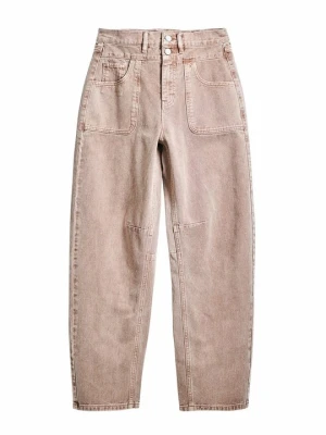 Jeansy Straight Leg Desigual brązowy