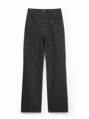 Jeansy Straight Leg Desigual czarny