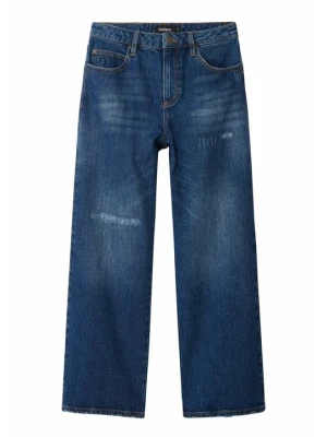Jeansy Straight Leg Desigual granatowy
