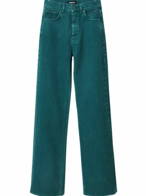 Jeansy Straight Leg Desigual zielony