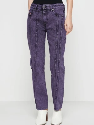 Jeansy Straight Leg Diesel fioletowy