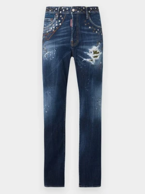Jeansy Straight Leg Dsquared2 granatowy