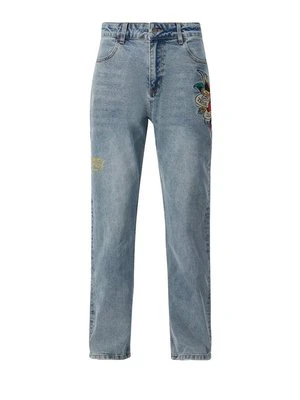 Jeansy Straight Leg Ed Hardy jasnoniebieski