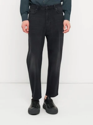 Jeansy Straight Leg Emporio Armani czarny melanż