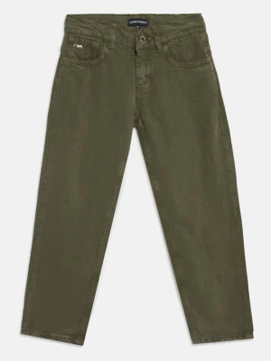 Jeansy Straight Leg Emporio Armani jasny brąz