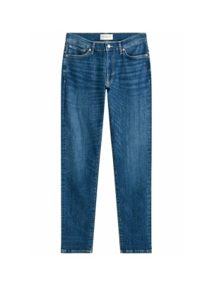 Jeansy Straight Leg Gant granatowy