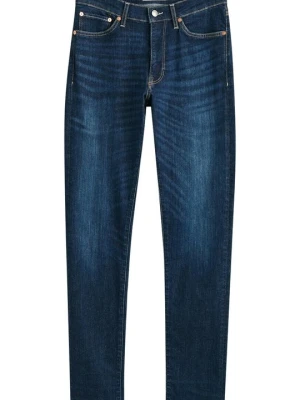 Jeansy Straight Leg Gant niebieski denim