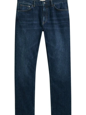 Jeansy Straight Leg Gant niebieski denim