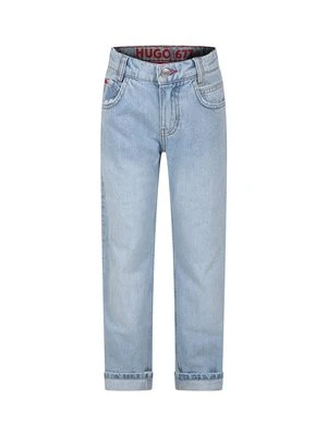 Jeansy Straight Leg Hugo niebieski denim