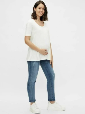 Jeansy Straight Leg Mamalicious niebieski denim