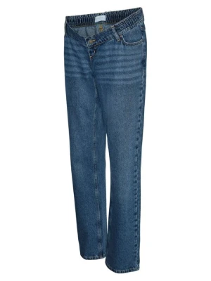 Jeansy Straight Leg Mamalicious niebieski denim