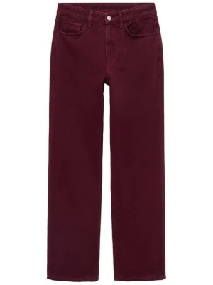 Jeansy Straight Leg Mango bordowy