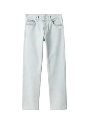 Jeansy Straight Leg Mango jasnoniebieski