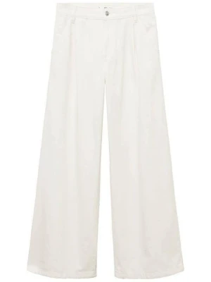 Jeansy Straight Leg Mango mleczny