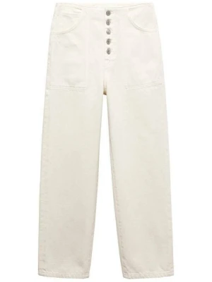Jeansy Straight Leg Mango mleczny