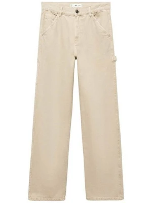 Jeansy Straight Leg Mango piaskowy