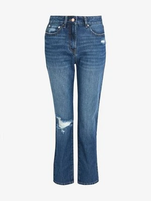 Jeansy Straight Leg Next przecierany denim