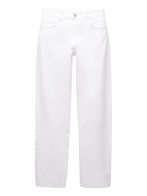 Jeansy Straight Leg PULL&BEAR biały