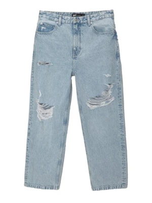 Jeansy Straight Leg PULL&BEAR niebieski denim