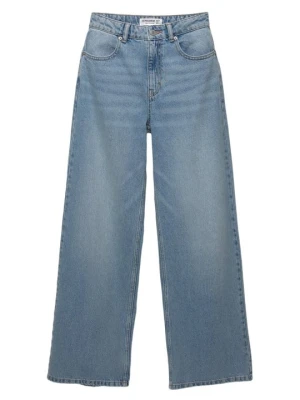 Jeansy Straight Leg PULL&BEAR niebieski denim