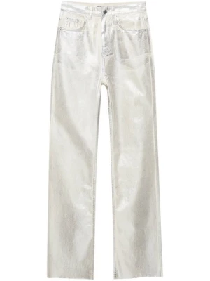 Jeansy Straight Leg PULL&BEAR srebrny