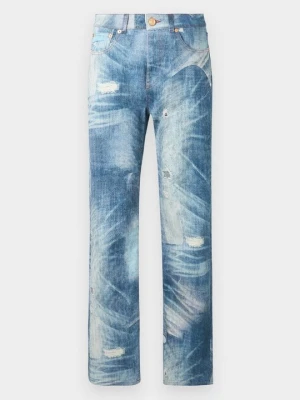 Jeansy Straight Leg Roberto Cavalli niebieski denim