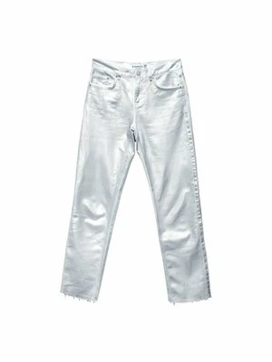 Jeansy Straight Leg Stradivarius srebrny