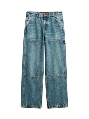 Jeansy Straight Leg Superdry niebieski