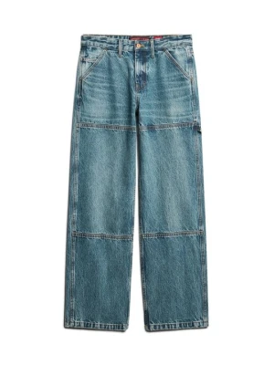 Jeansy Straight Leg Superdry niebieski