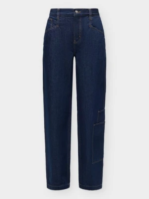 Jeansy Straight Leg Topshop ciemnoniebieski