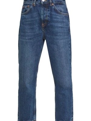 Jeansy Straight Leg Topshop niebieski denim