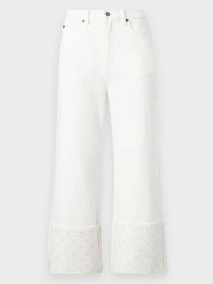 Jeansy Straight Leg Tory Burch biały