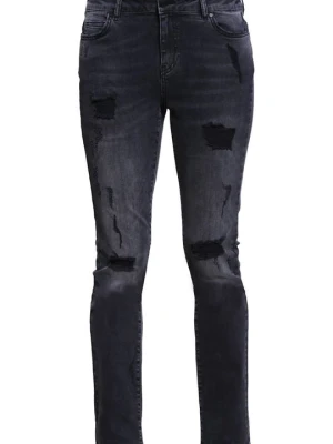 Jeansy Straight Leg Un Jean przecierany denim