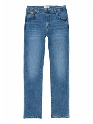 Jeansy Straight Leg Wrangler niebieski denim