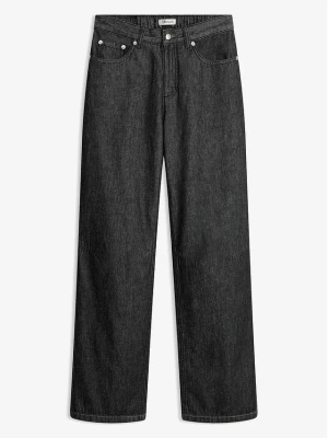 Jeansy straight, mid waist BonPrix czarny