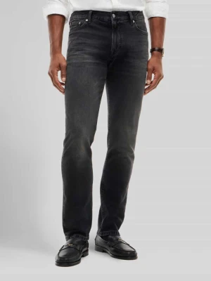 jeansy Straight o kroju slim fit z mieszanki bawełny model 'DENTON' Tommy Hilfiger Antracytowy
